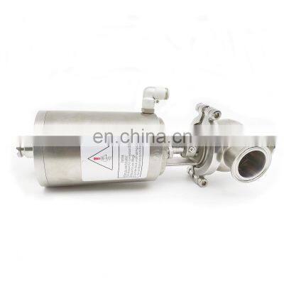 High Quality Flow Diversion Seat Valve L Type Stainless Steel Sanitary Pneumatic Reversal Valve for Milk Factory