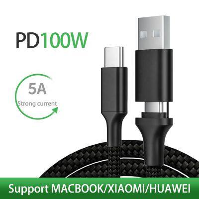 Top Sell 100w Usb c Cable 2 in 1 Type c Charging Cable Original c Type Cable Quick Charge for Mackbook photo-2