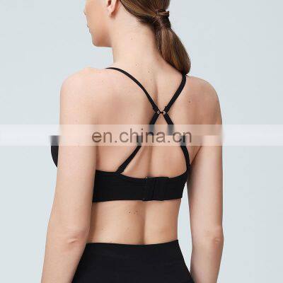 High Quality Adjustable Straps Two Ways Wear Gym Fitness Yoga Bra Women Workout Running Training Bra Top Clothing