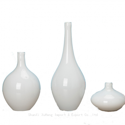 Luxury White Colored Ceramic Glass Vase Nordic Style Single Flower Planter For Wedding Table Decoration photo-5