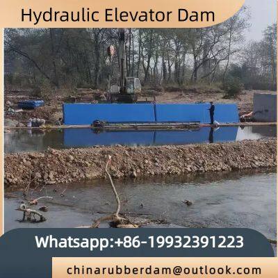 Automated control of hydraulic dam bottom beam axis rotation steel dam lower horizontal steel gate