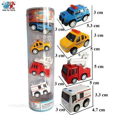 XINYU 1:64 Diecast Car Fire Fighting Taxi Bus Children Cars Toy Pullback photo-4