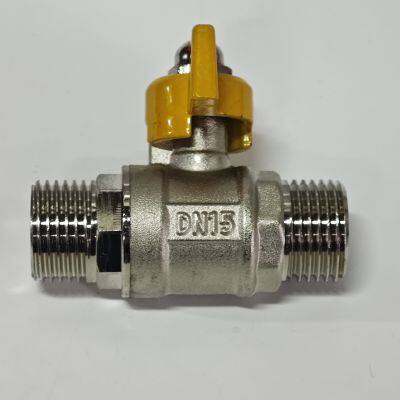 DN15 double outer wire copper ball valve, gas valve switch,Keywords water heater valve, threaded switch,Water pipe switch,