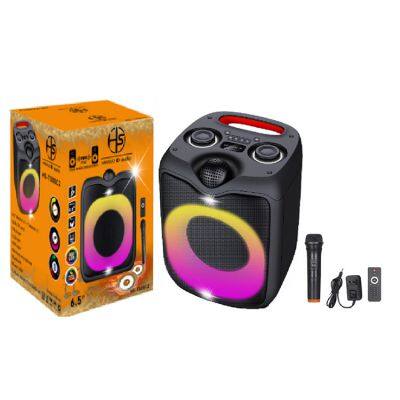 HS-TS06C2 Single  6.5 Inch Party Speaker Powered 40W Bass Bt Wireless Portable Rechargeable Lighting Karaoke Speakers