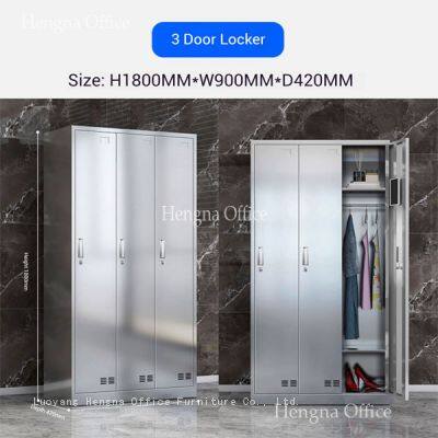 Changing Room Steel Locker | Modern Silver Finish & Padlock Hasp Optional | Fitness Club & Sauna - Verified Factory