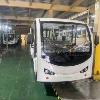 14-seater electric sightseeing vehicle for foreign trade / semi-door electric sightseeing vehicle for scenic spots