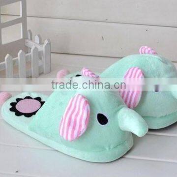 Cheap soft animals cute plush elephant slippers for kids