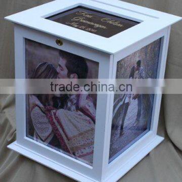 Elegent and Modern White Wedding Card Box Wooden Card Box                        
                                                Quality Choice