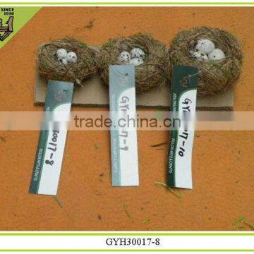 2014 new design small decorative natural material bird nest with eggs