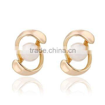 Korea Style Designs Pictures Gold Jewelry Ladies Pearl Stud Earrings photo-1