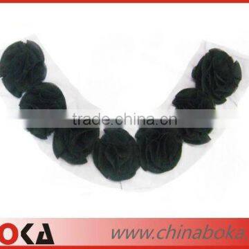 black rosary chiffon collar motif