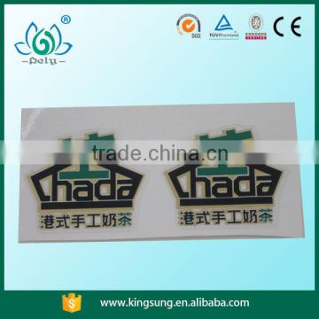 Die cut transparent milk tea bottle label sticker