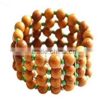 Top Quality wooden round bead Brand bangles adjustable arm bracelet jewelry pulseiras femininas pulseira couro