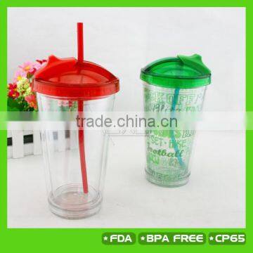 16oz double wall cup with straw and dome lid, competitive prices