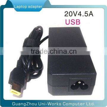 20V 4.5A 90W USB Laptop Adapter for Lenovo ThinkPad