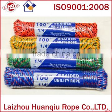 100' poly braided Braided Utility Rope Para Cord (Red, Orange, Green, Blue)