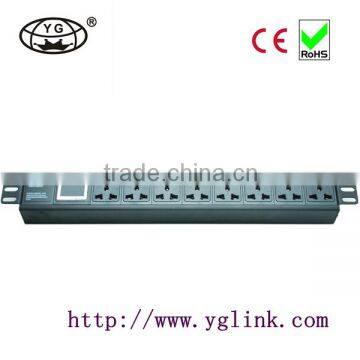 10A 19"1.5U 8ways with Current voltmeter Universal type PDU Power Distributi network cabinet PDU rack PDU Universal PDU