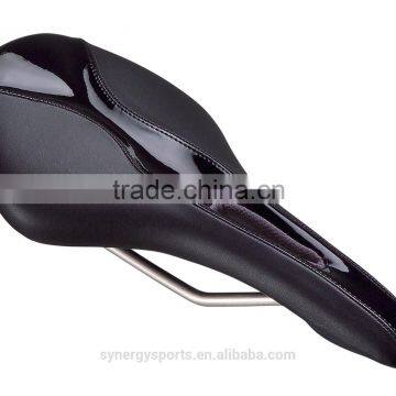 Vinyl PVC cover, 6B-5 stitching, Front & Rear bumper, satin steel railbicycle saddle SD78