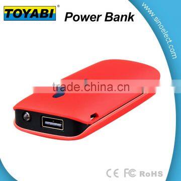 Extranal 4000mah power bank with LED torch and one USB red power bank for mobile phone