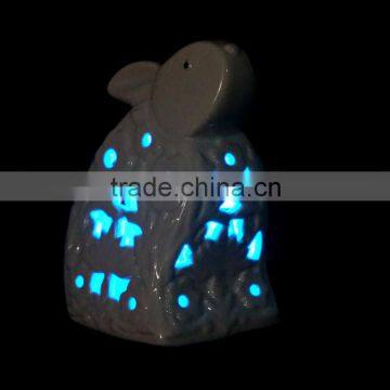 LED Easter ceramic rabbit shape decoration light