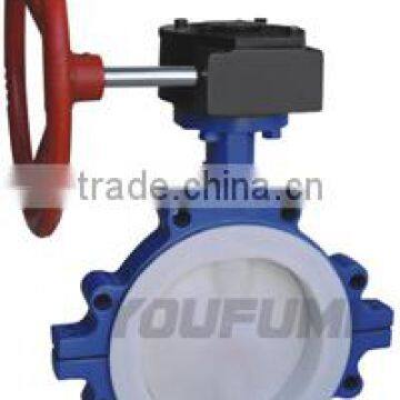 Lug type butterfly Valve lined PTFE Manual