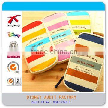 Canvas custom pencil bag double sided pencil box