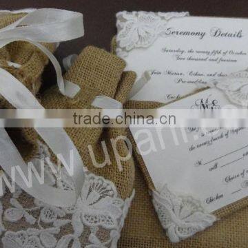 Burlap Lace Invitation photo-3