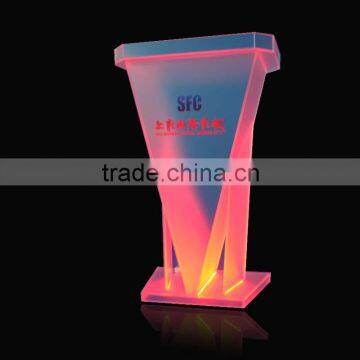 Frosted Color Acrylic Podium With Different Color, Clear Acrylic Podium With RGB Light photo-2