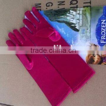 Red color frozen elsa gloves with fashion style promotional fancy dress accessory GL2017