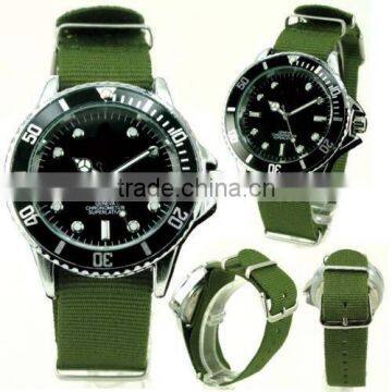 Nylon Belt Stainless Steel Divers Military Navy Watch Luxury Mens Watch, fancy quality watch