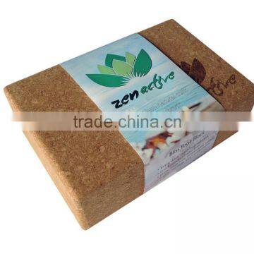 Eco-friendly natural custome printing cork yoga block ,