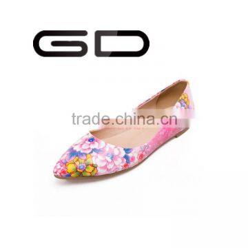 GD genuine leather color patch girls high quality flat shoes office ladies fashion shoes