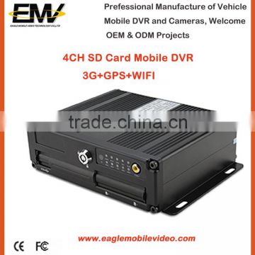 4 Ch 720P AHD HDD Car Camera Vehicle Blackbox Dvr With 3G WIFI GPS