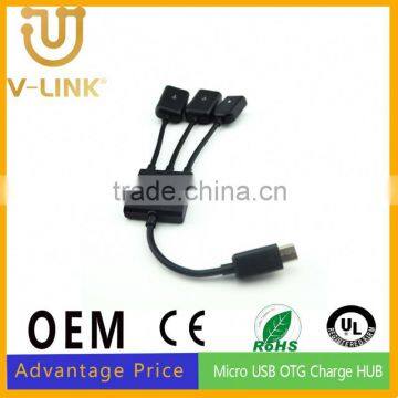 Manufactory micro usb otg hub adapter with high quality data transfer