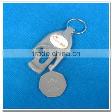 Promotion plastic PP euro coin keychain