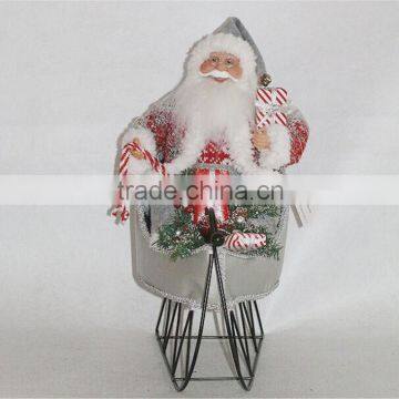 XM-SA011 20 inch traditional santa sitting sleigh for christmas decoration