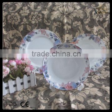 bone china 18 pcs decal new design dinnerware set with golden rim