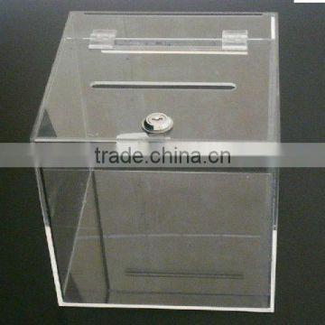 acrylic donation box with lock