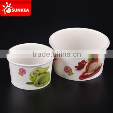 Custom printed disposable paper helado cup