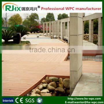 extruded plastic composite decking with teak color/wpc crack-resistant decking