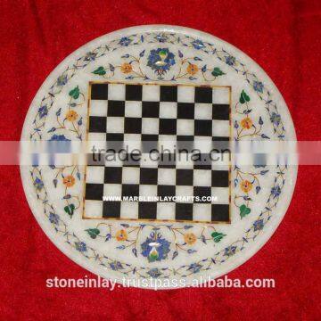 Marble Inlay Chess Plate