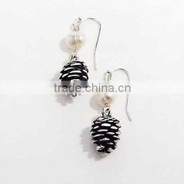 Pinecone pendent earring