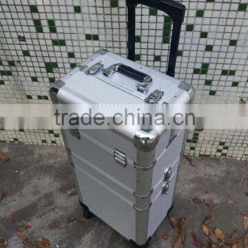 Professional Aluminum Trolley Rooling Make up Beauty Cosmetic Case photo-4