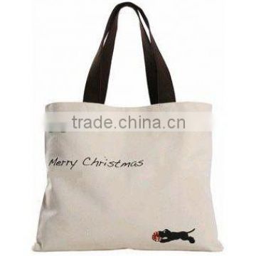 printed plain brown cotton canvas tote bag