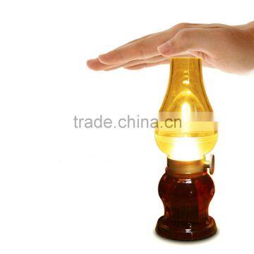 Retro Classic Blow LED Lamp USB Rechargeable Blowing Control Kerosene Candle Lamp Dimmable Night Lamp Desktop Room Decoration photo-2