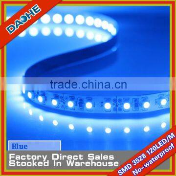 12V LED Strip SMD 3528 120LED/M Blue 5 Meter No-waterproof 600LED Flexible Stripe Light CE RoHs Certificate