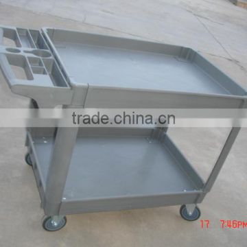 Good quality 2 Shelf Plastic Utility & Service Cart