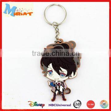 Plastic Type 2d custom shaped soft pvc keychain