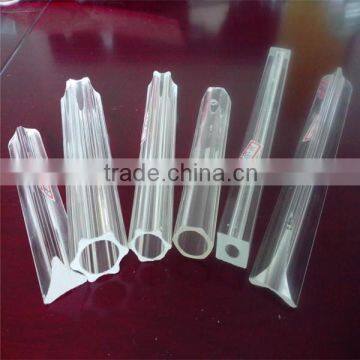 One end closed clear quartz glass tube