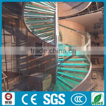 Prefab indoor glass stairs with led price ---YUDI